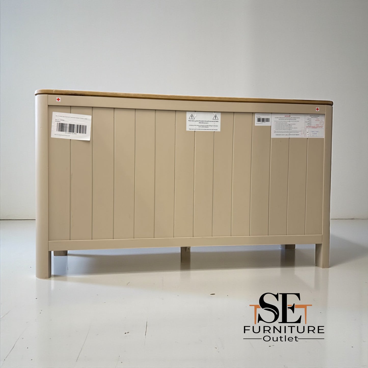 Smoked Oak & Painted 7 Drawer Chest Otto Range From Oak Furnitureland RRP £669