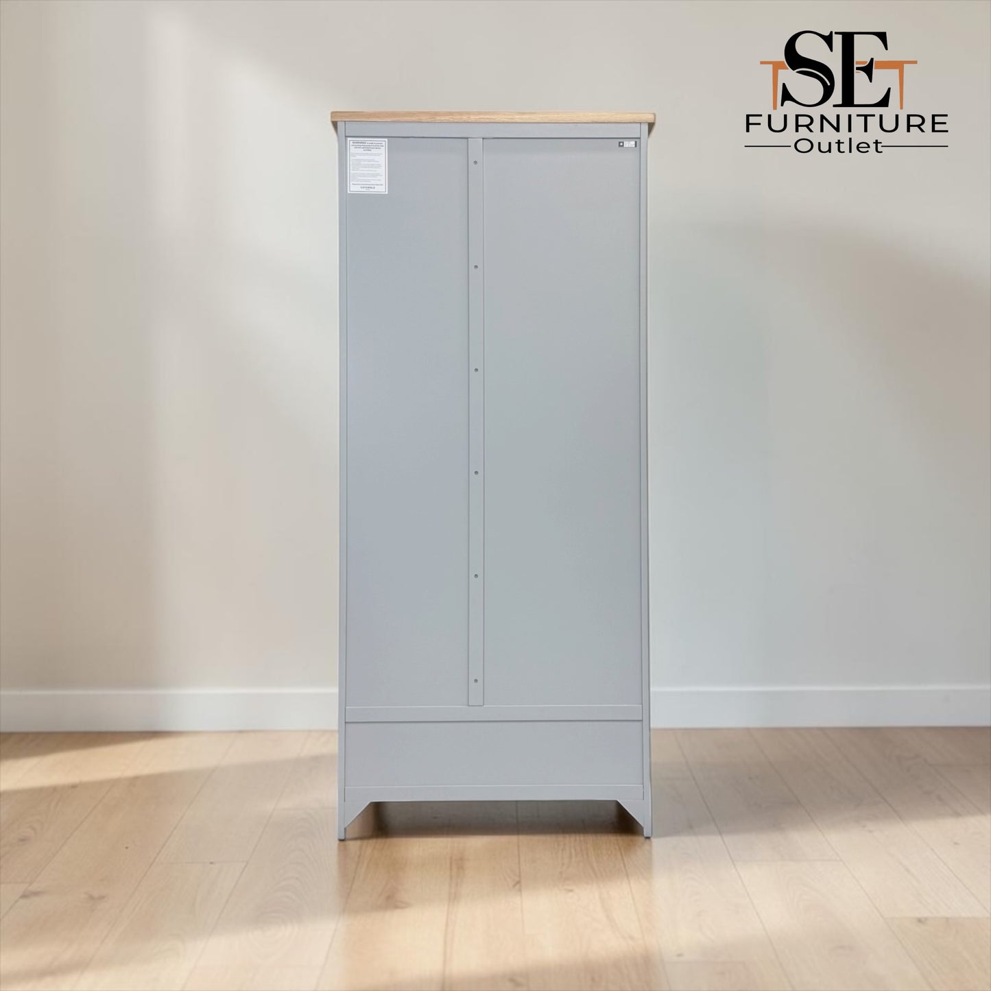 Oak Top & Solid Wood Frames Dove Grey Painted Utility Cupboard RRP £1100
