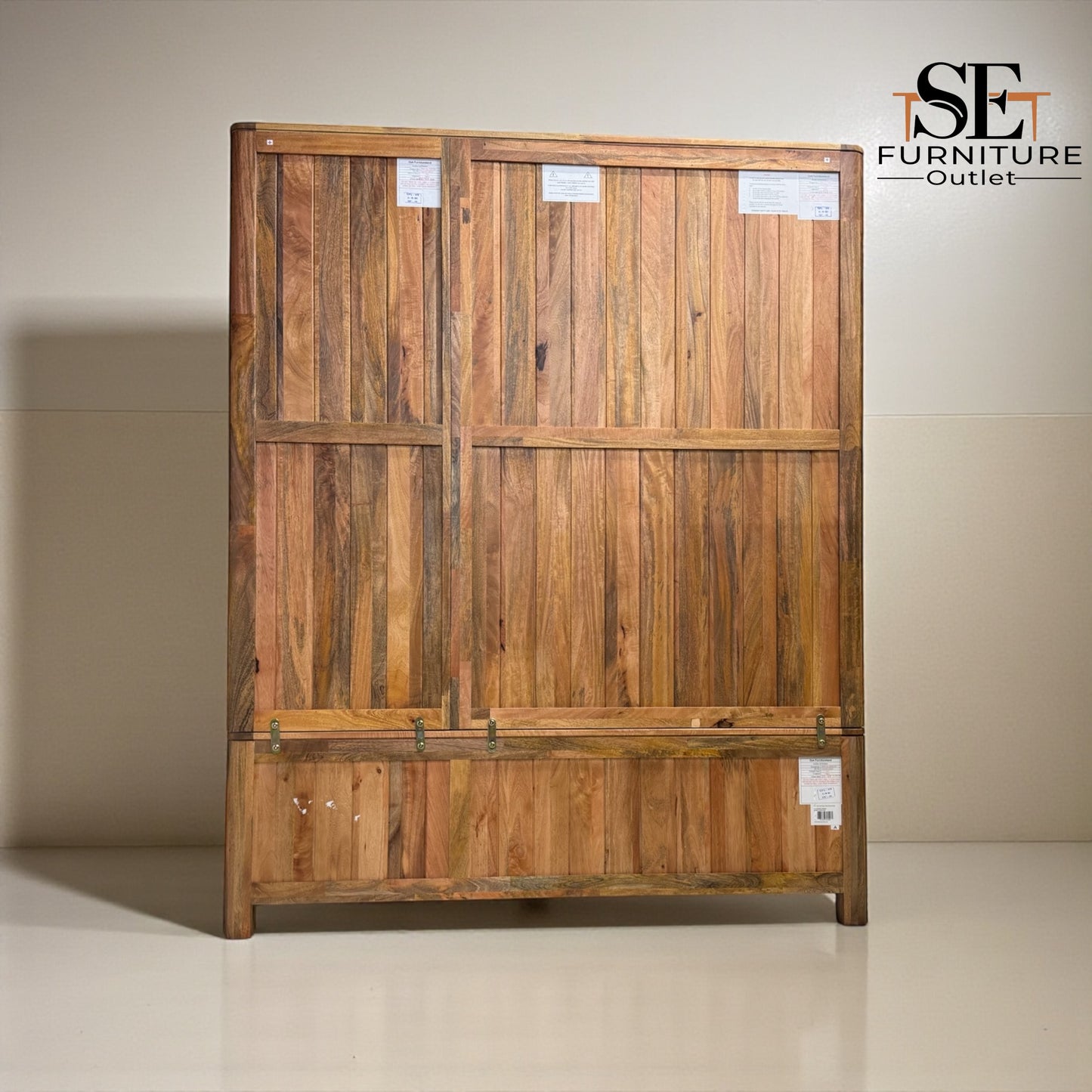 Natural Solid Mango Wood Triple Wardrobe Noah Range From Oak Furnitureland RRP £1699
