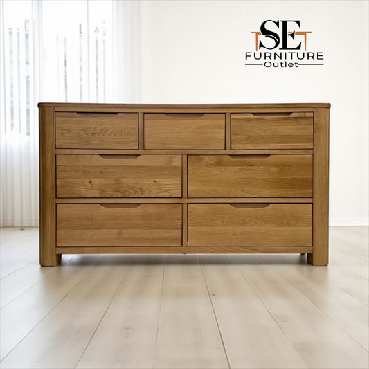 Solid Oak 7 Drawer Chest of Drawers, Romsey Range, From Oak Furnitureland RRP £679