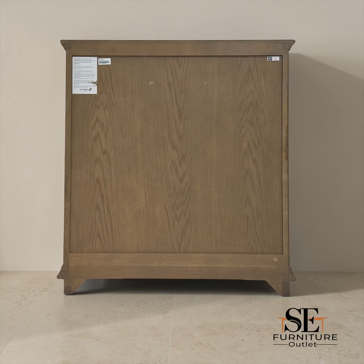 Solid Oak & Oak Veneer 5 Drawer Chest, Winchcombe Smoked Oak Range RRP £899
