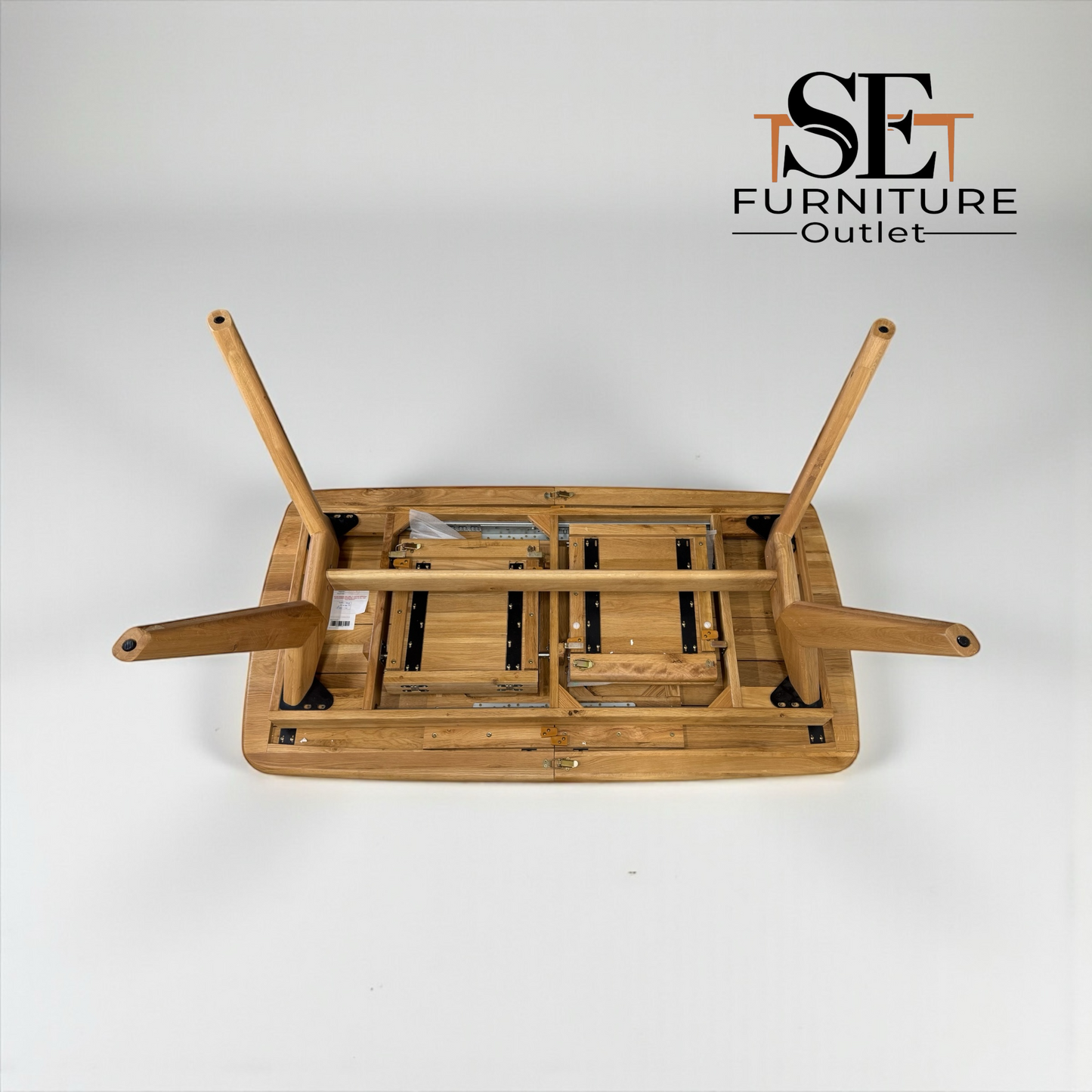 Natural Solid Oak Extending Dining Table, 6 to 10 Seater Bentley Range From Oak Furnitureland RRP £1079