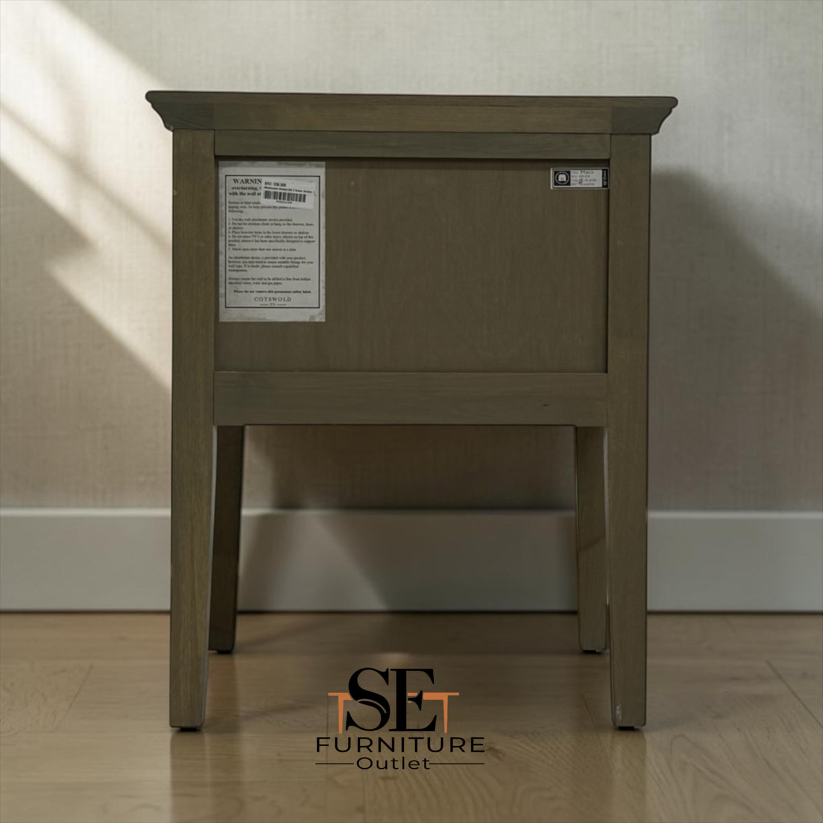Solid Oak & Oak Veneer Bedside Table from the Winchcombe Smoked Oak Range RRP £299
