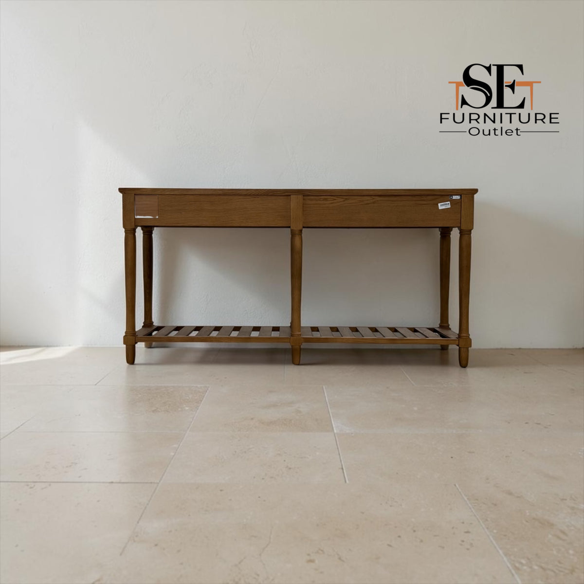 Solid Oak & Oak Veneer Extra Large Console Table, Elkstone Mellow Oak Range, RRP £650