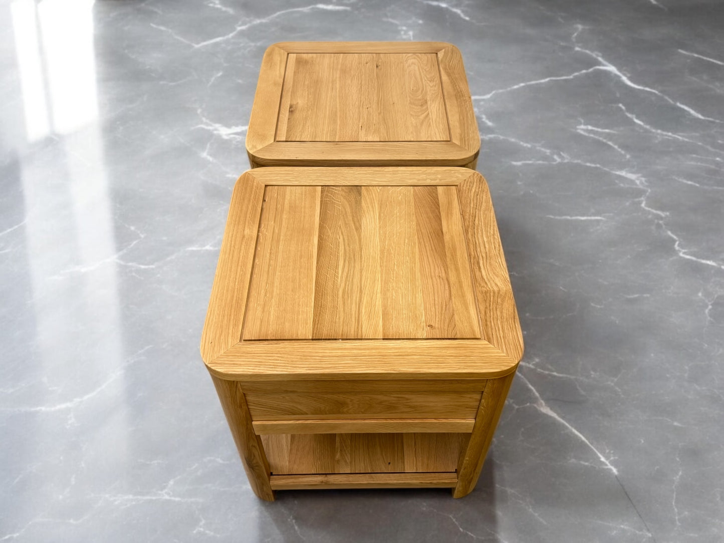 Natural Solid Oak Side Tables, Romsey Range From Oak Furnitureland