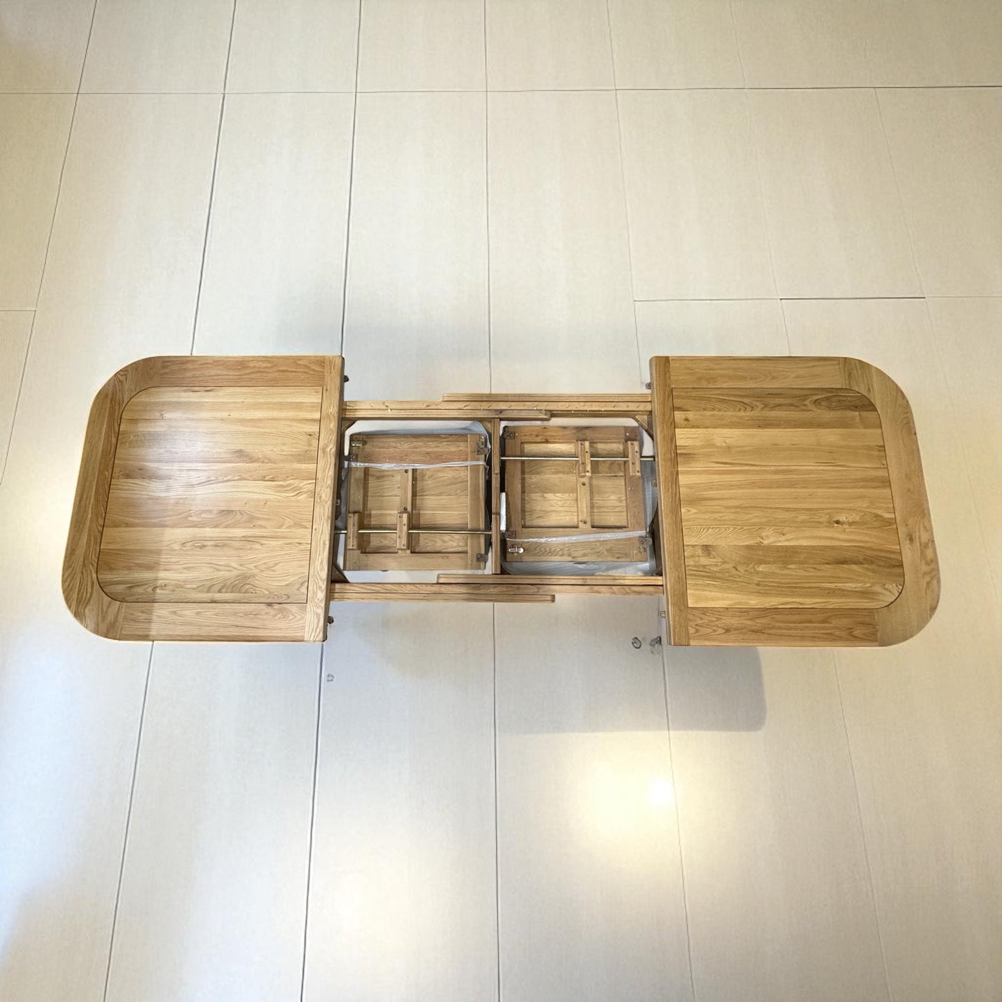 Natural Solid Oak Extending Dining Table, 10 to 12 Seater Hercules Range From Oak Furnitureland RRP £1099