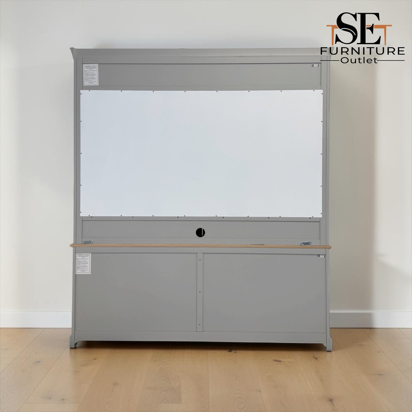 Oak & Solid Wood Frames Dove Grey Painted Hideaway Media Unit RRP £1900