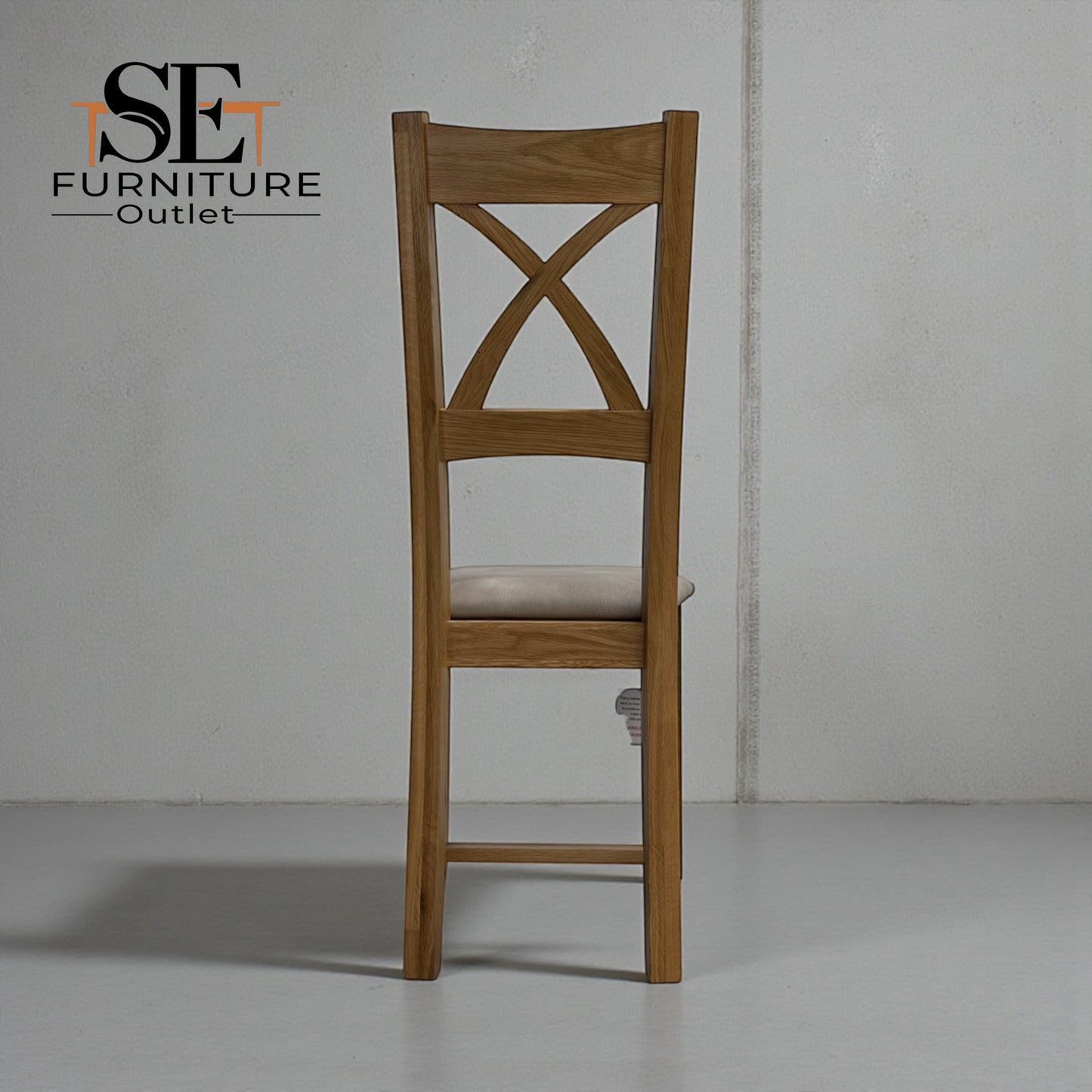 Set of 4 Natural Oak Dining Chairs, Cross Back Range From Oak Furnitureland RRP £200 Each