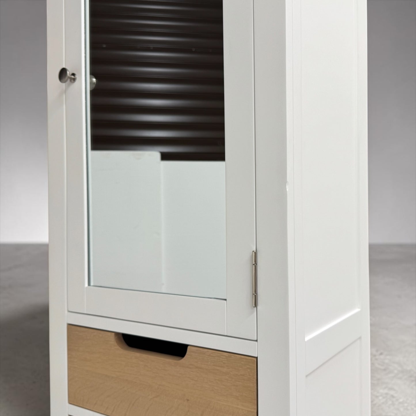 Oak & Solid Wood Frames Bathroom High Cabinet, Chester Pure white Range RRP £550