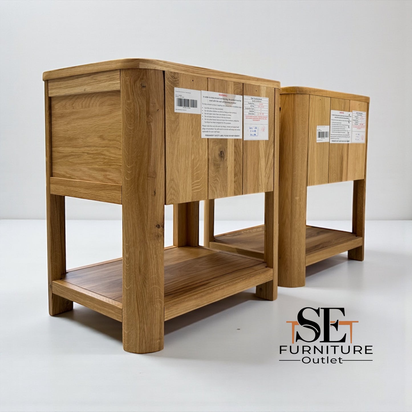 Natural Solid Oak One Drawer Bedside Tables Romsey Range, From Oak Furnitureland RRP £458