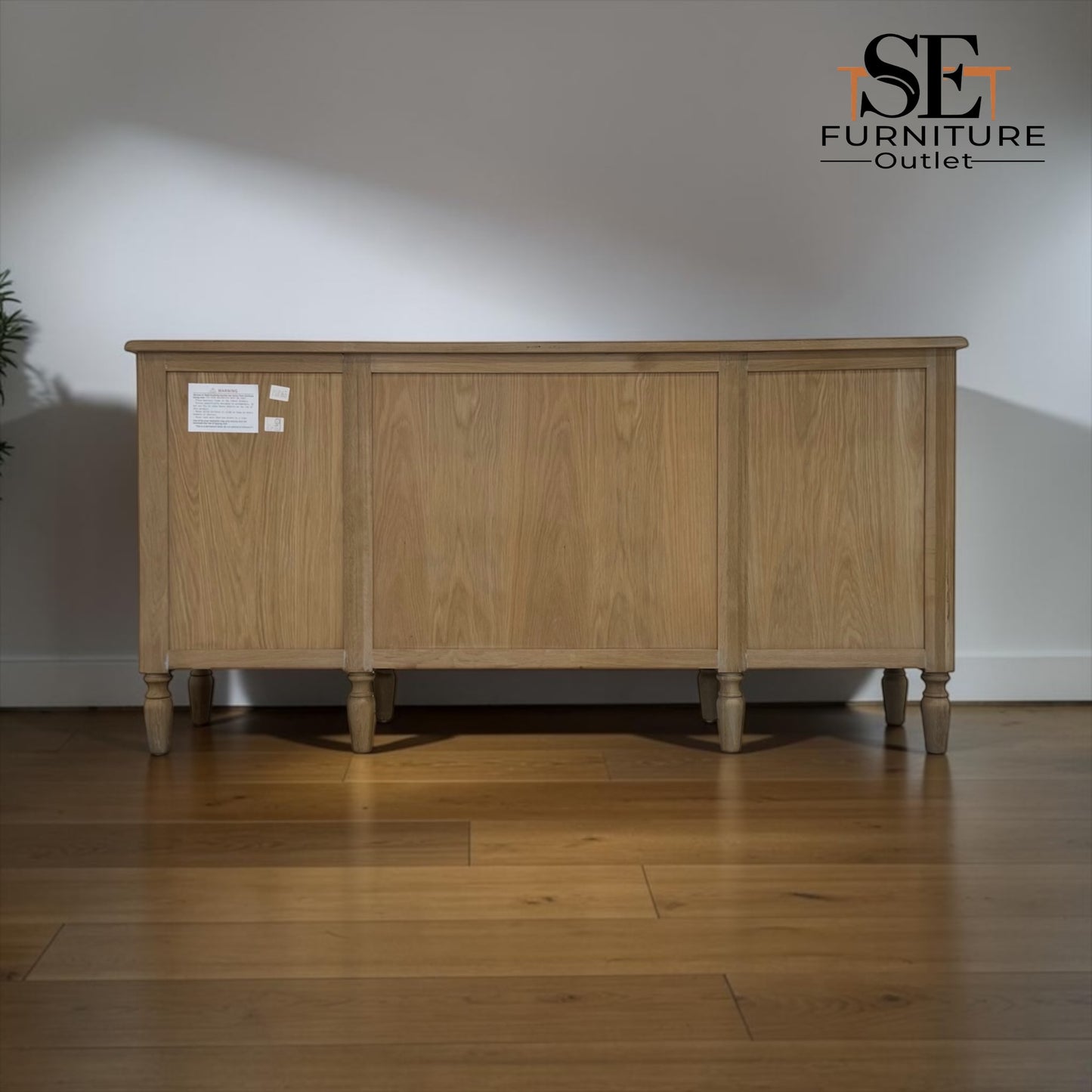 Grey-toned Limewash Finished Solid Oak & High-Quality Oak Veneer Extra Large Sideboard, Camille Range, RRP £1400