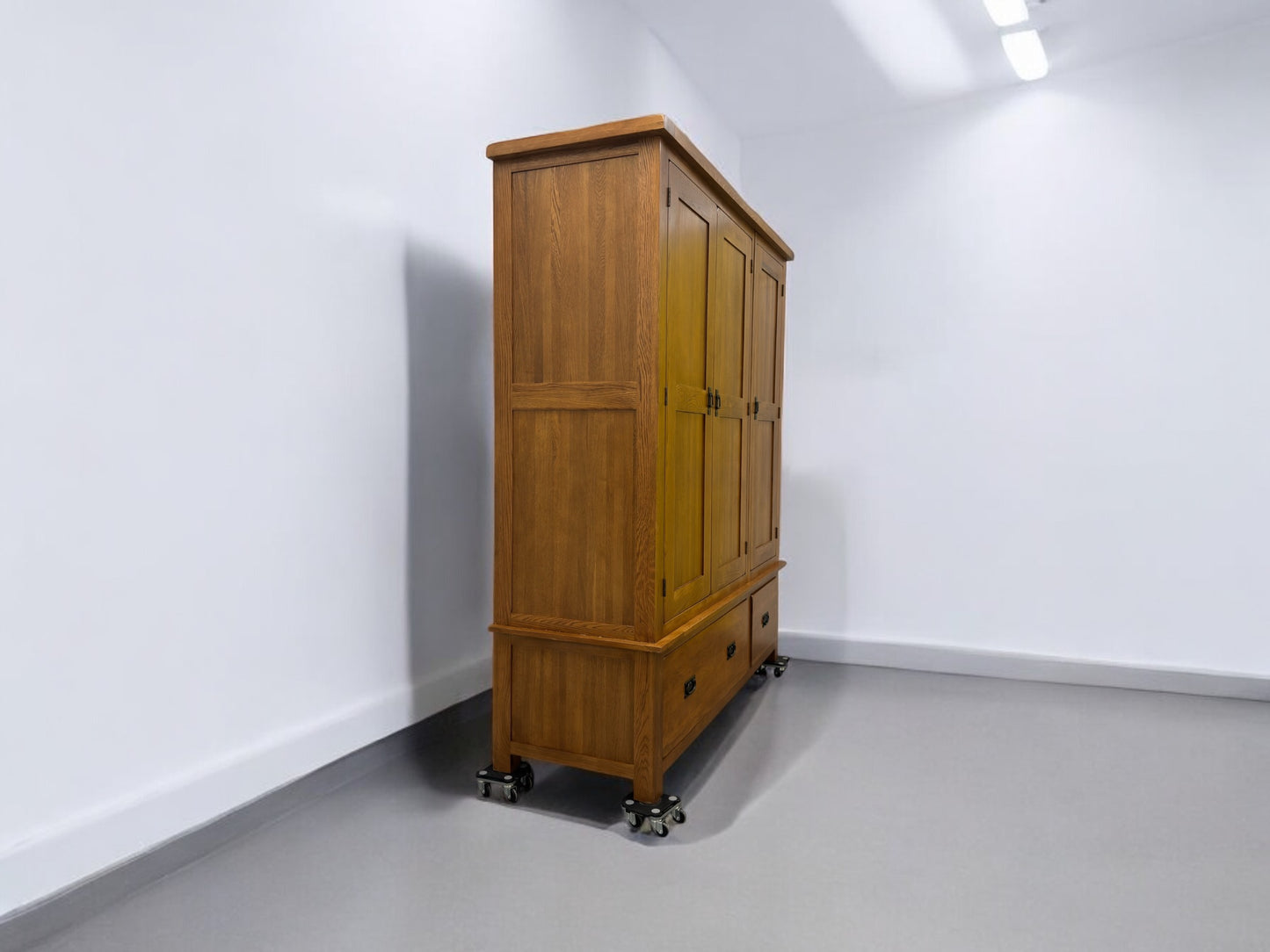 OAK FURNITURELAND SOLID OAK TRIPLE WARDROBE ORIGINAL RUSTIC RANGE RRP £1599