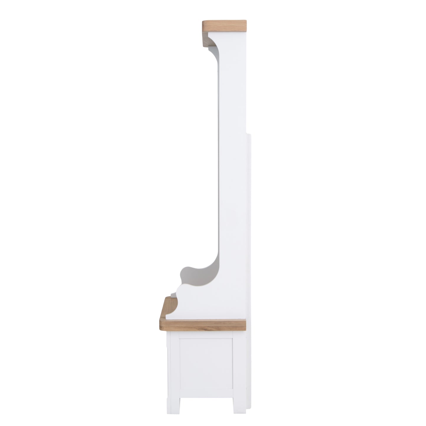 Oak Top & White Painted Hallway Cupboard with Shoe Storage Bench