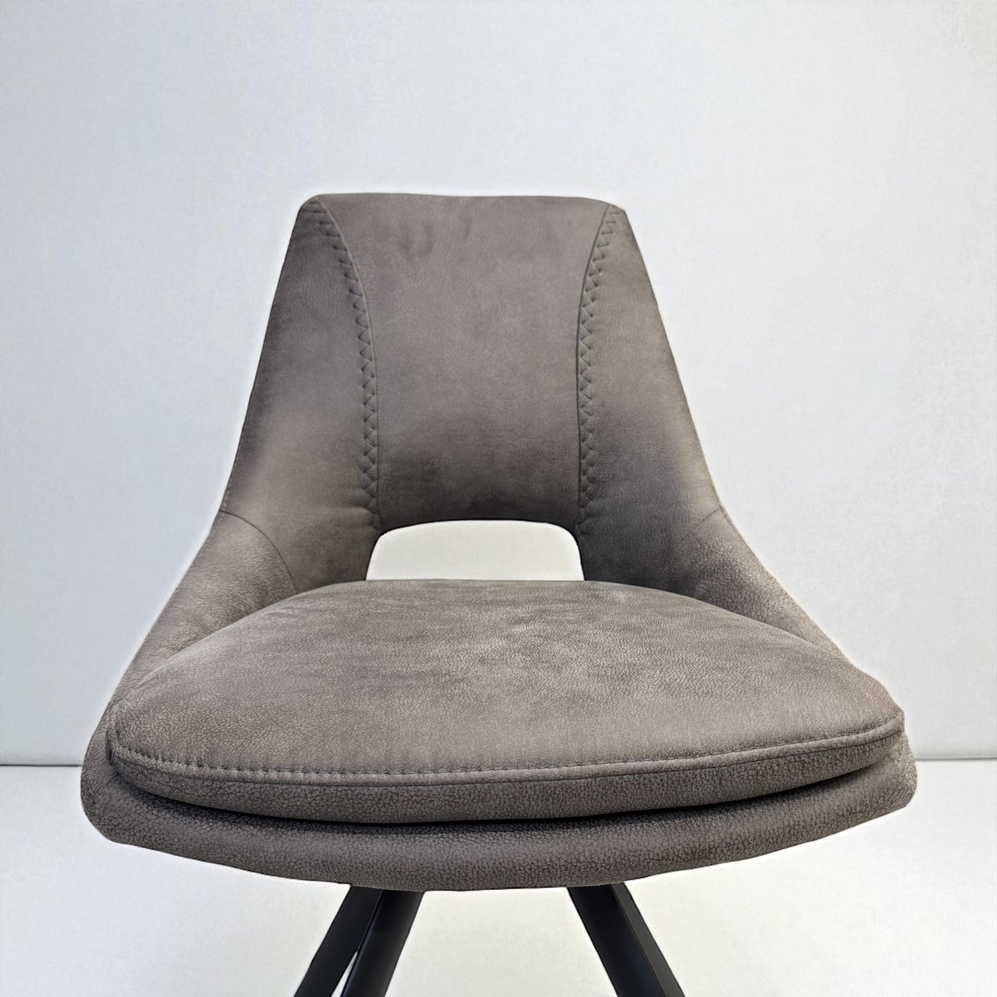 Set of 6 Dark Grey Suede Look Swivel Dining Chairs, From Oak Furnitureland RRP £260 Each