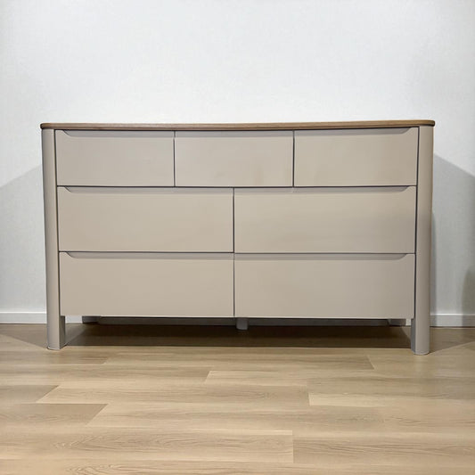 Smoked Oak & Painted 7 Drawer Chest Otto Range From Oak Furnitureland RRP £669