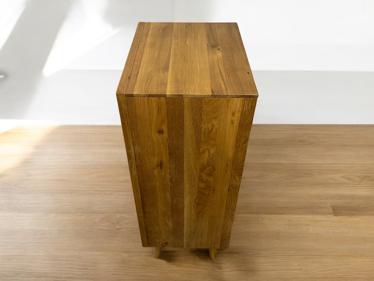 Oak Furnitureland Brushed & Glazed Solid Oak Tallboy Parquet Range