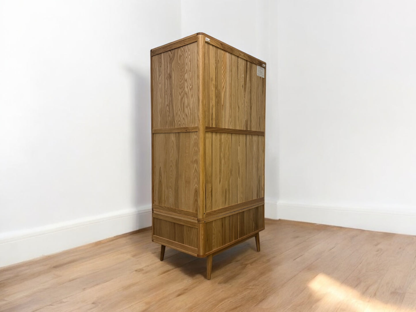 Solid Oak & Rattan Double Wardrobe RRP £1199 (No Veneer, MDF or Chipboard Used)