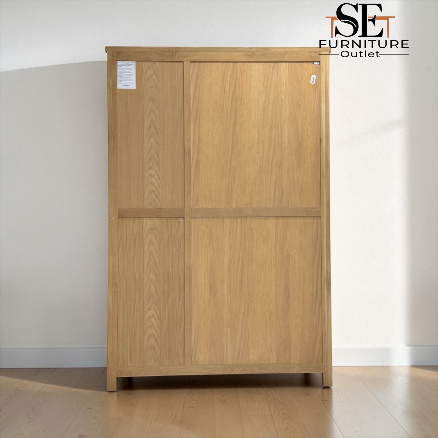 Solid Oak & High-Quality Oak Veneer Whitewashed Finish 3-Door Hallway Cupboard, Inglesham Range RRP £1600