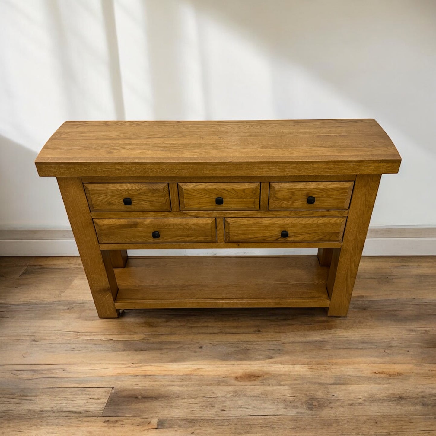 Rustic Solid Oak Console Table, Hercules Range From Oak Furnitureland RRP £579