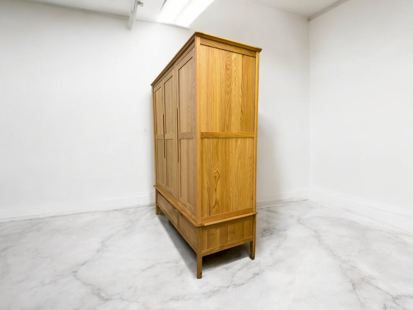 Oak Furnitureland Natural Solid Oak Triple Wardrobe Copenhagen Range RRP £1499