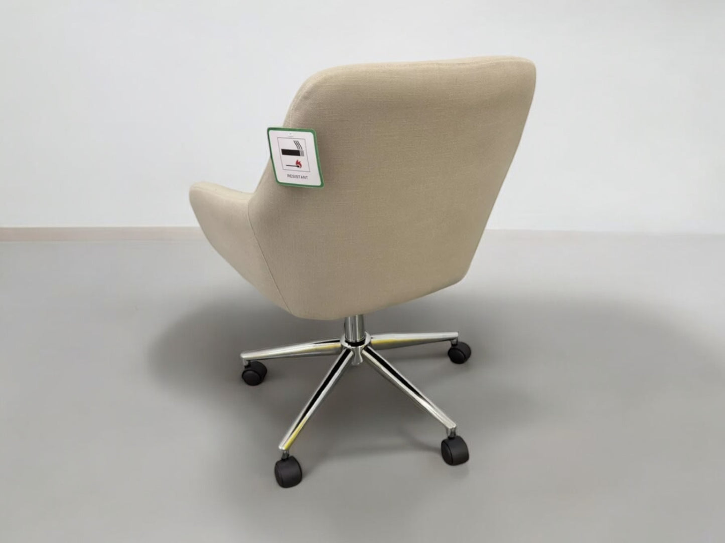 Cotswold Company Upholstered Office Chair Stone Linen With Stylish Chrome Base RRP £179