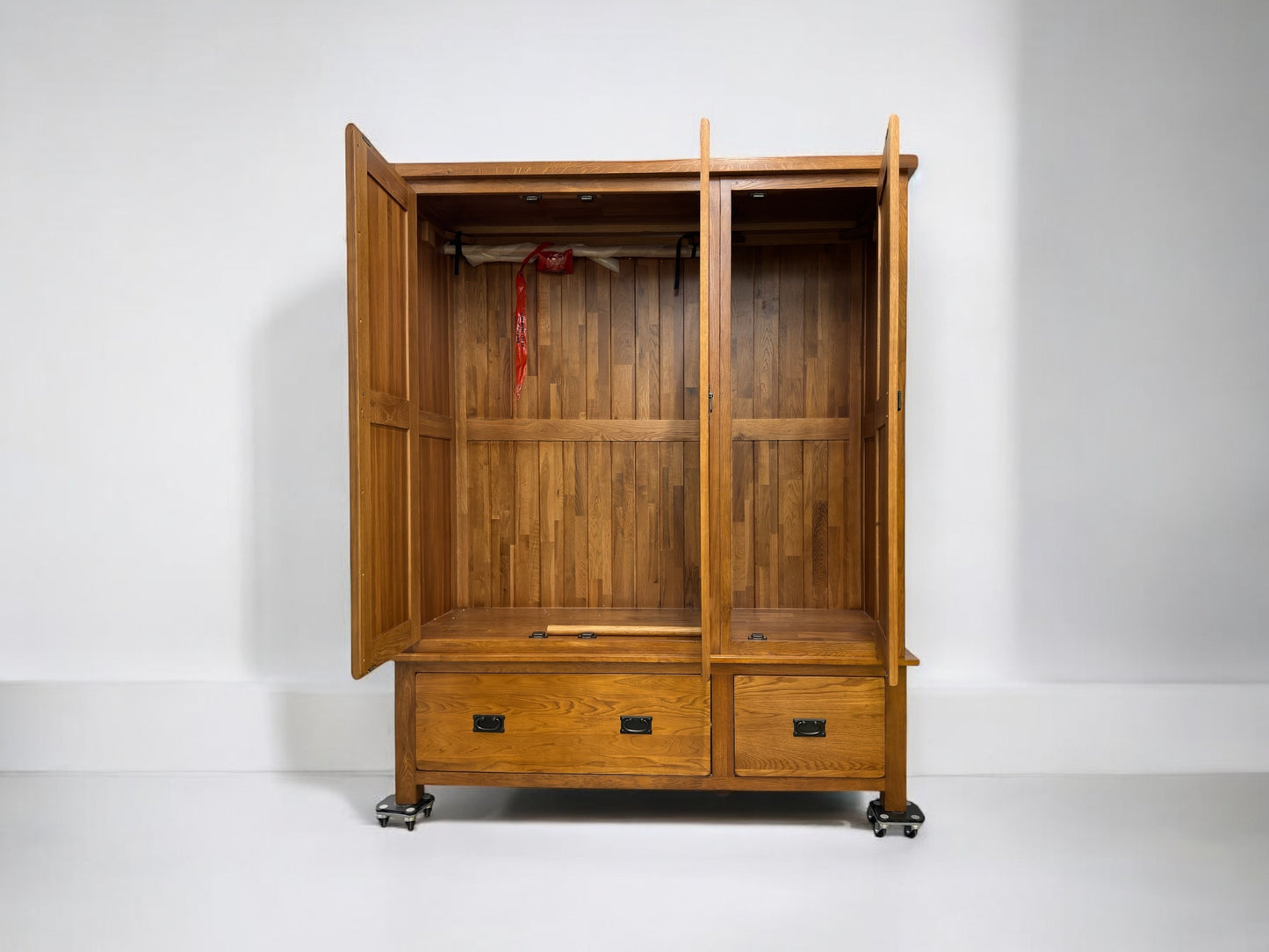 OAK FURNITURELAND SOLID OAK TRIPLE WARDROBE ORIGINAL RUSTIC RANGE RRP £1599