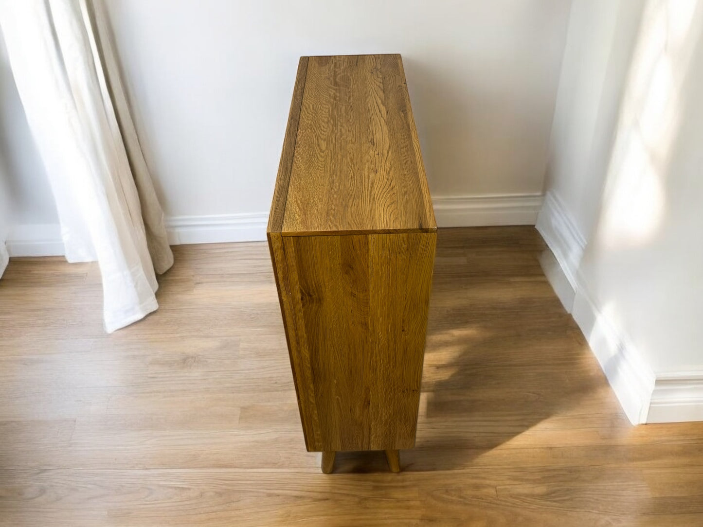 Brushed & Glazed Solid Oak Small Bookcase, Parquet Range From Oak Furnitureland
