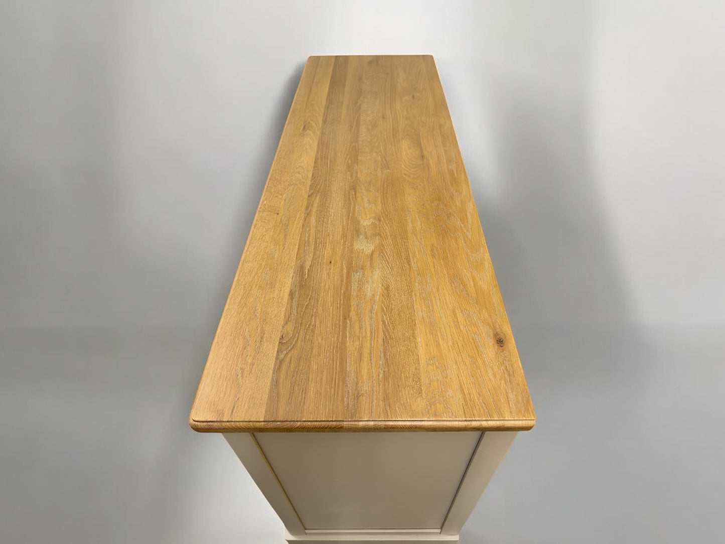 Oak Furnitureland Oak Top & Grey Painted Sideboard with Brass Coloured Hardware Henley Range RRP £649