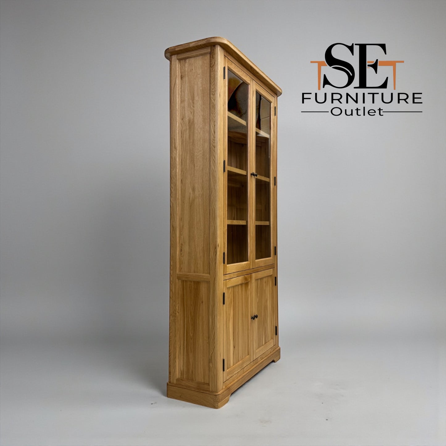 Natural Solid Oak Display Cabinet Brennan Range From Oak Furnitureland