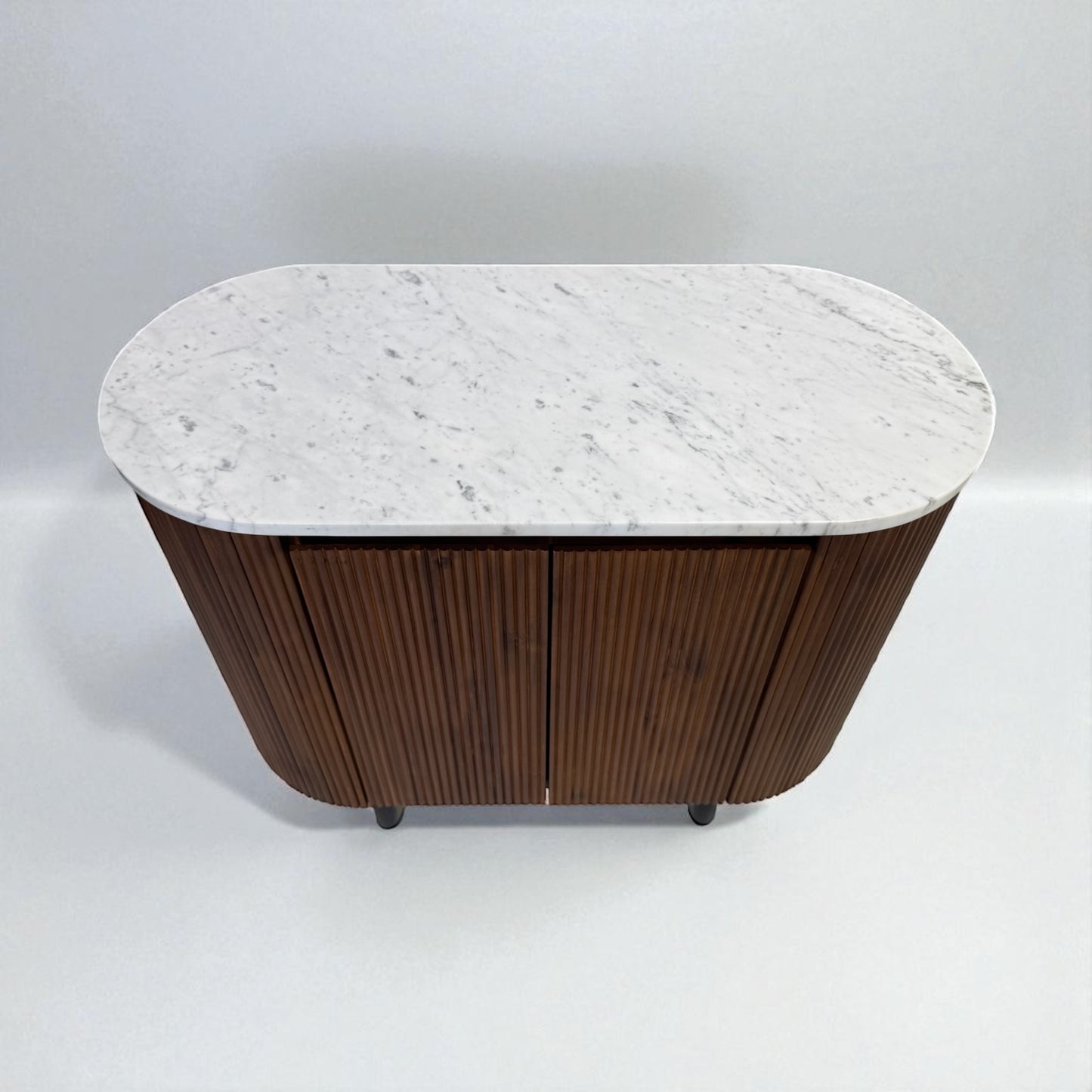 Solid Acacia Wood & Gloss Marble Top Sideboard from Oak Furnitureland RRP £649