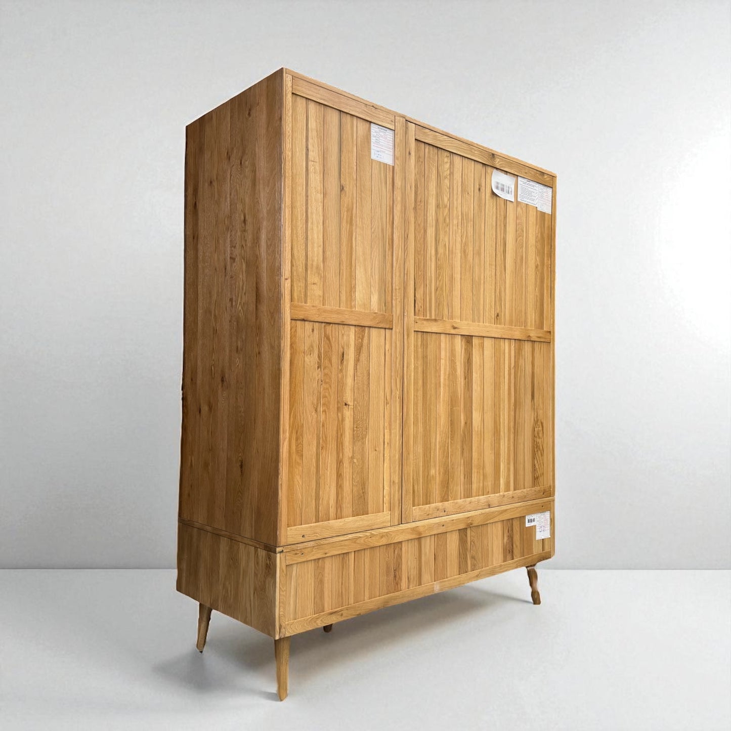 Oak Furnitureland Brushed & Glazed Solid Oak Triple Wardrobe Parquet Range RRP £1599