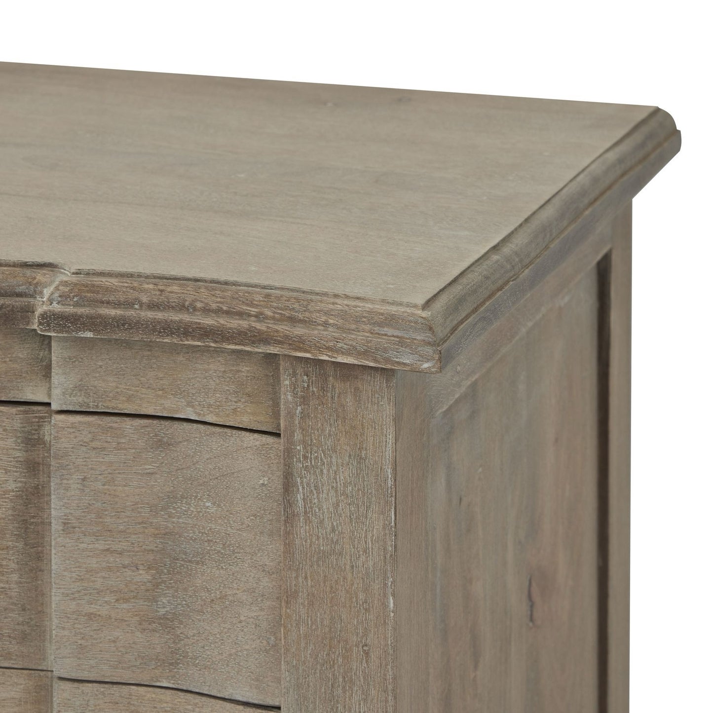 COPGROVE COLLECTION 3 DRAWER SOLID WOOD FRENCH STYLE BEDSIDE TABLE