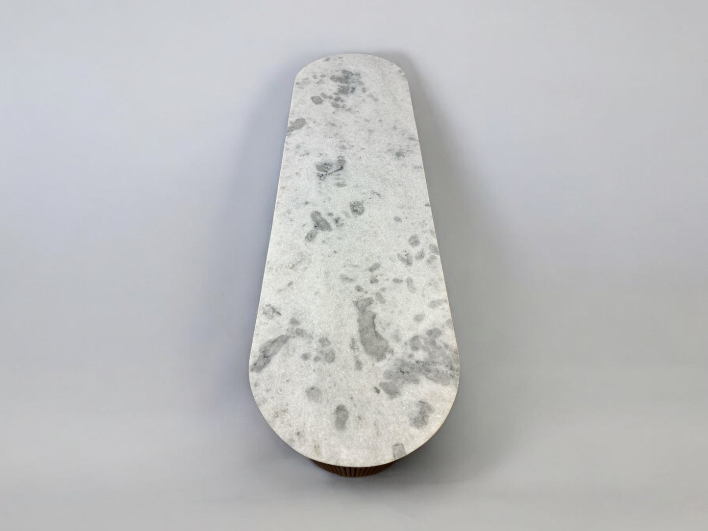 SOLID MANGO WOOD & LUXURIOUS WHITE & GREY MOTTLED MARBLE TOPPED LARGE TV UNIT/SIDEBOARD