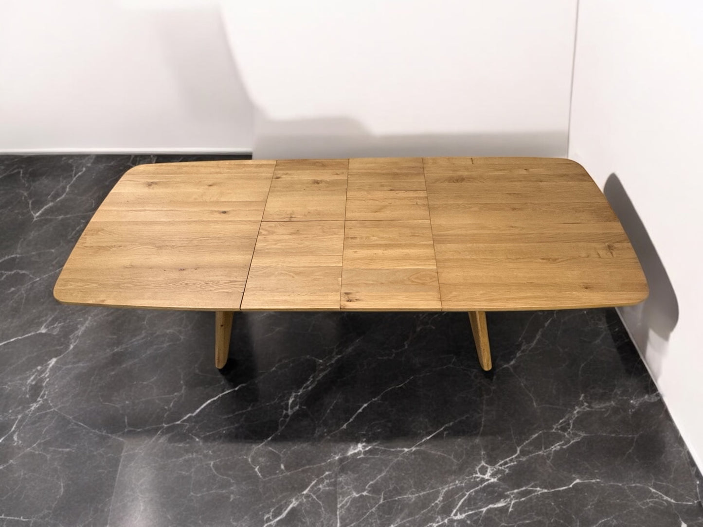 Natural Solid Oak Extending Dining Table, 6 to 10 Seater Bentley Range From Oak Furnitureland RRP £1079