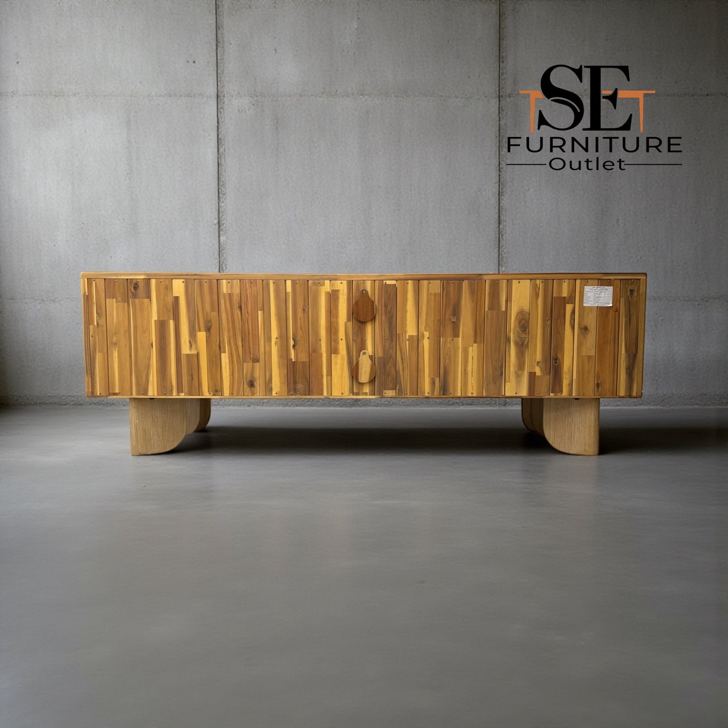 Solid Acacia Wood Extra Large TV Unit Okkio Range From Oak Furnitureland RRP £629