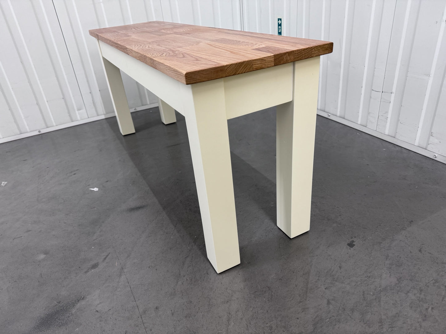 Cotswold Company Solid Oiled Oak Top & Cream Painted Bench