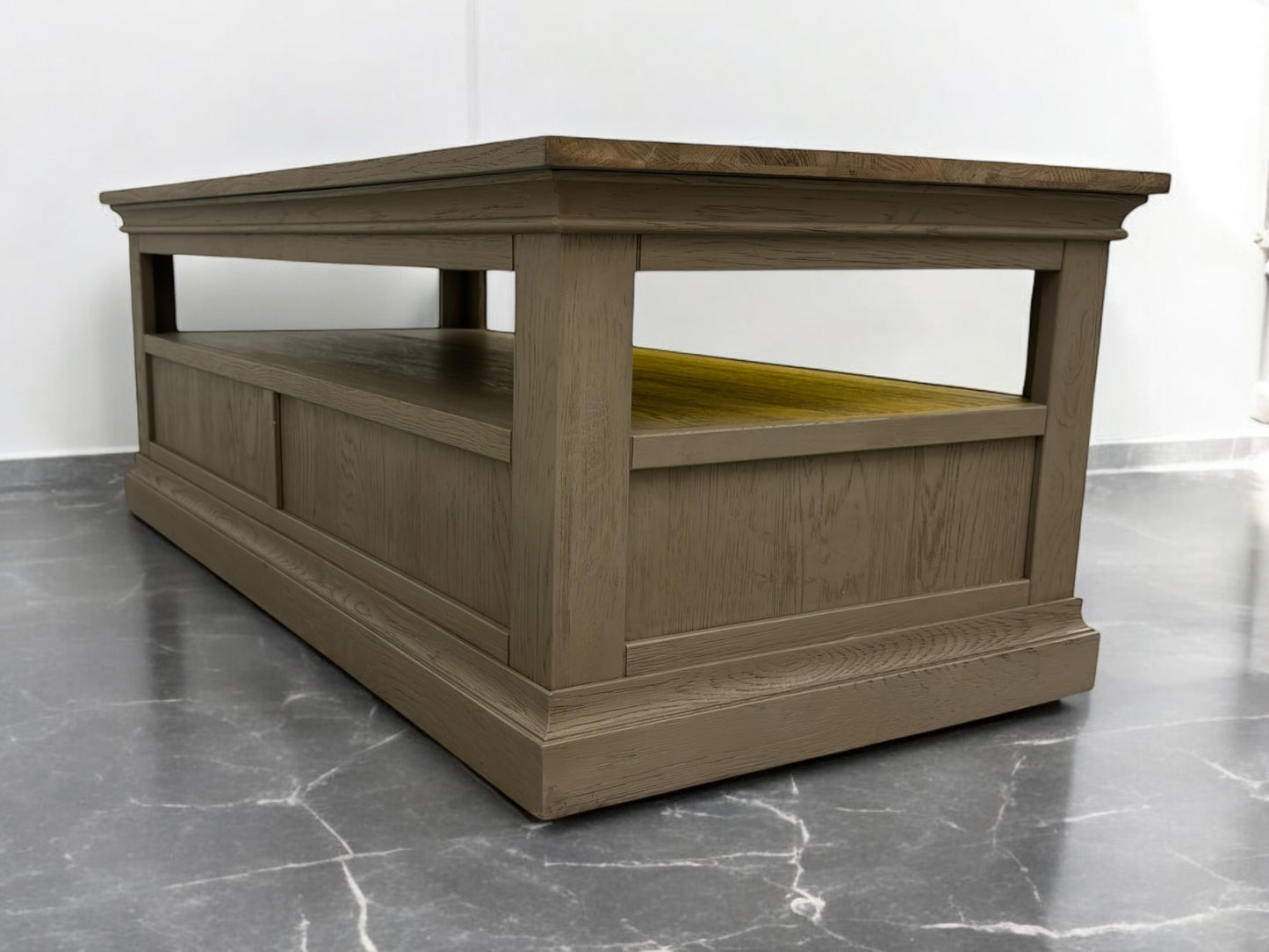 OAK FURNITURELAND WEATHERED OAK 2 DRAWER COFFEE TABLE BURLEIGH RANGE RRP £479
