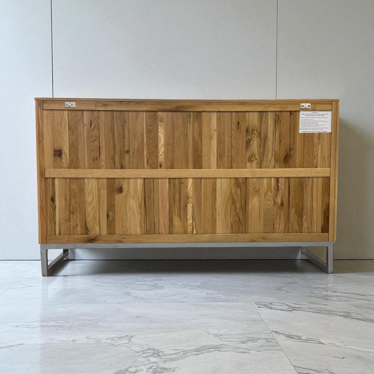 Natural Solid Oak & Metal Legs Large Sideboard From Oak Furniture Superstore RRP £679