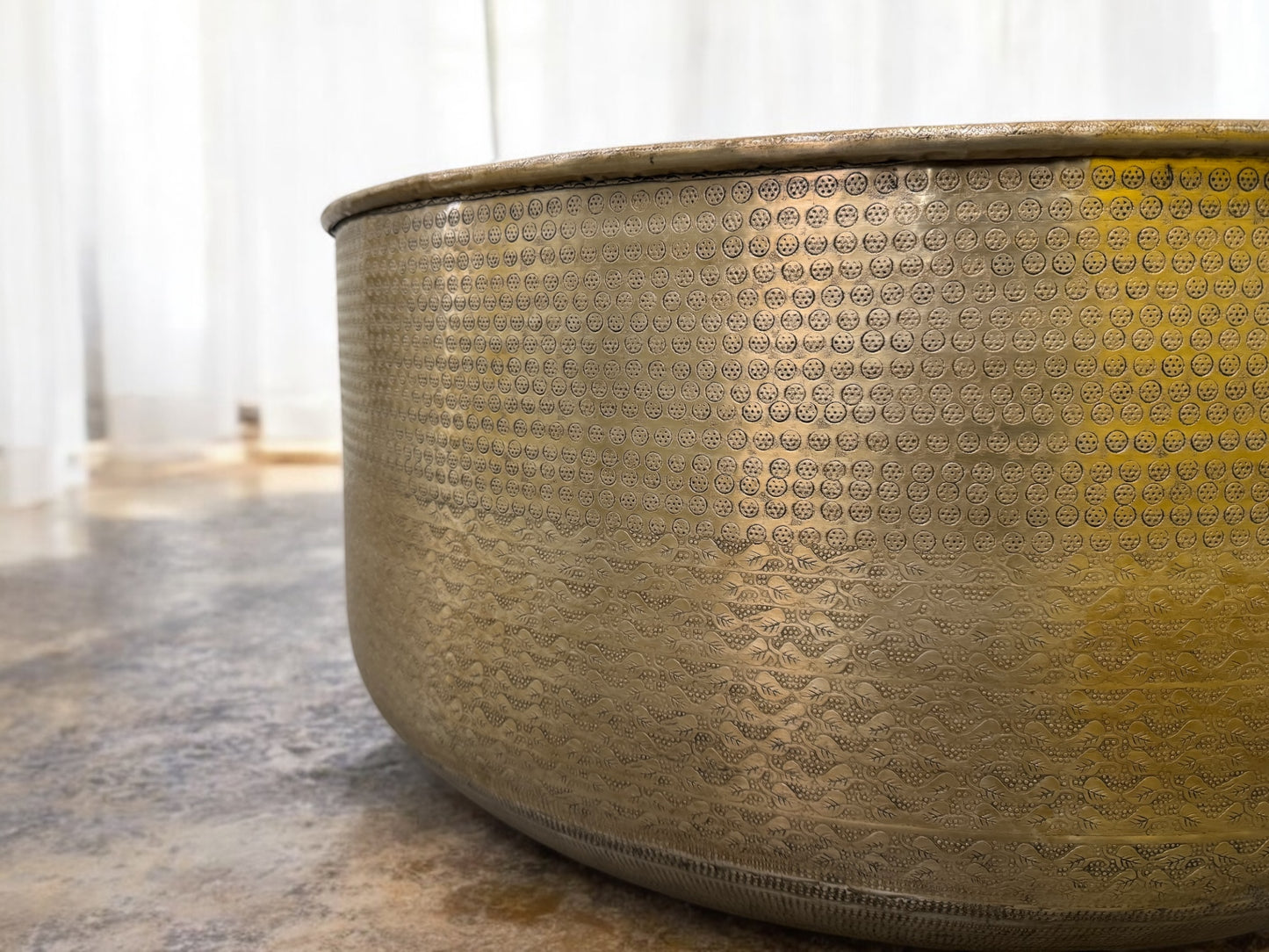 John Lewis Hand-Pressed & Embossed Antique Brass Aluminium Coffee Table