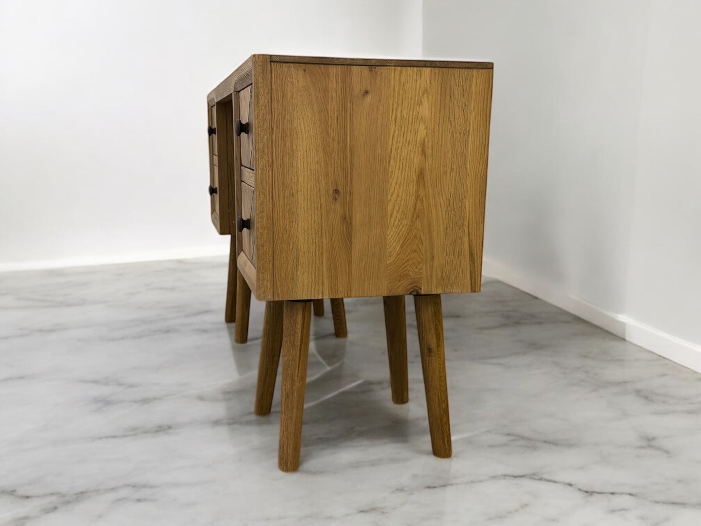 Oak Furnitureland Brushed & Glazed Solid Oak Dressing Table Parquet Range RRP £529