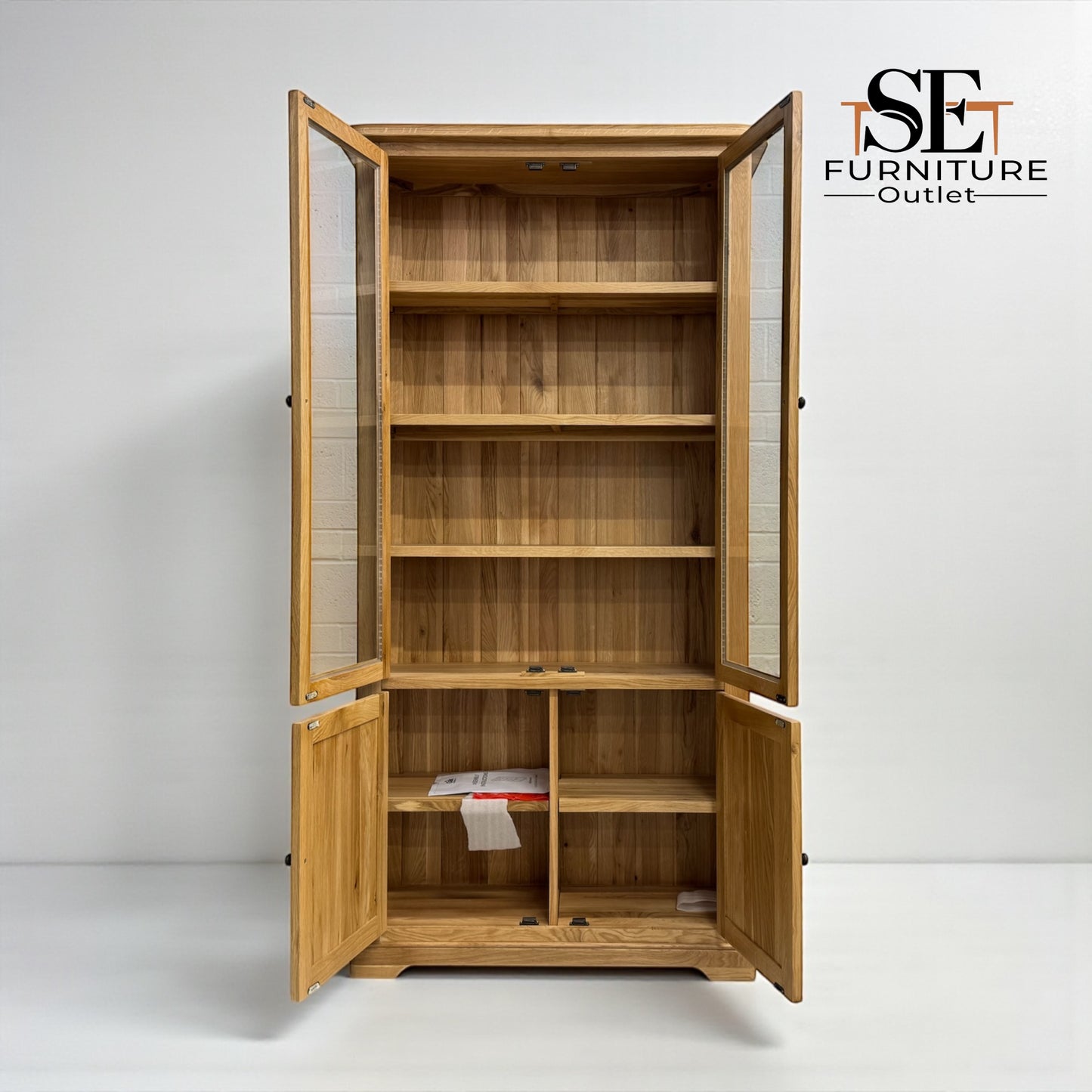 Natural Solid Oak Display Cabinet Brennan Range From Oak Furnitureland