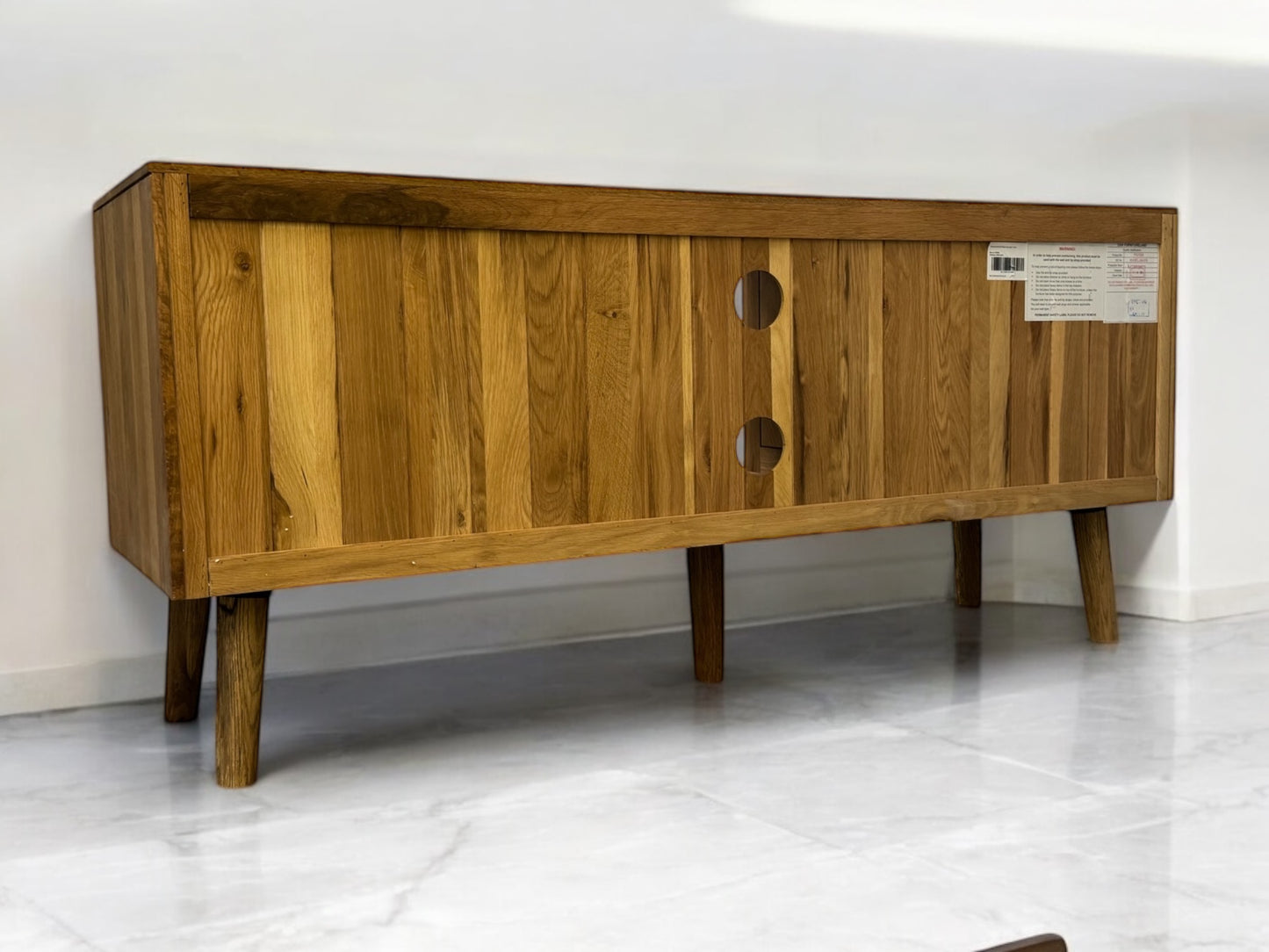 Brushed & Glazed Solid Oak TV Parquet Range From Oak Furnitureland RRP £499