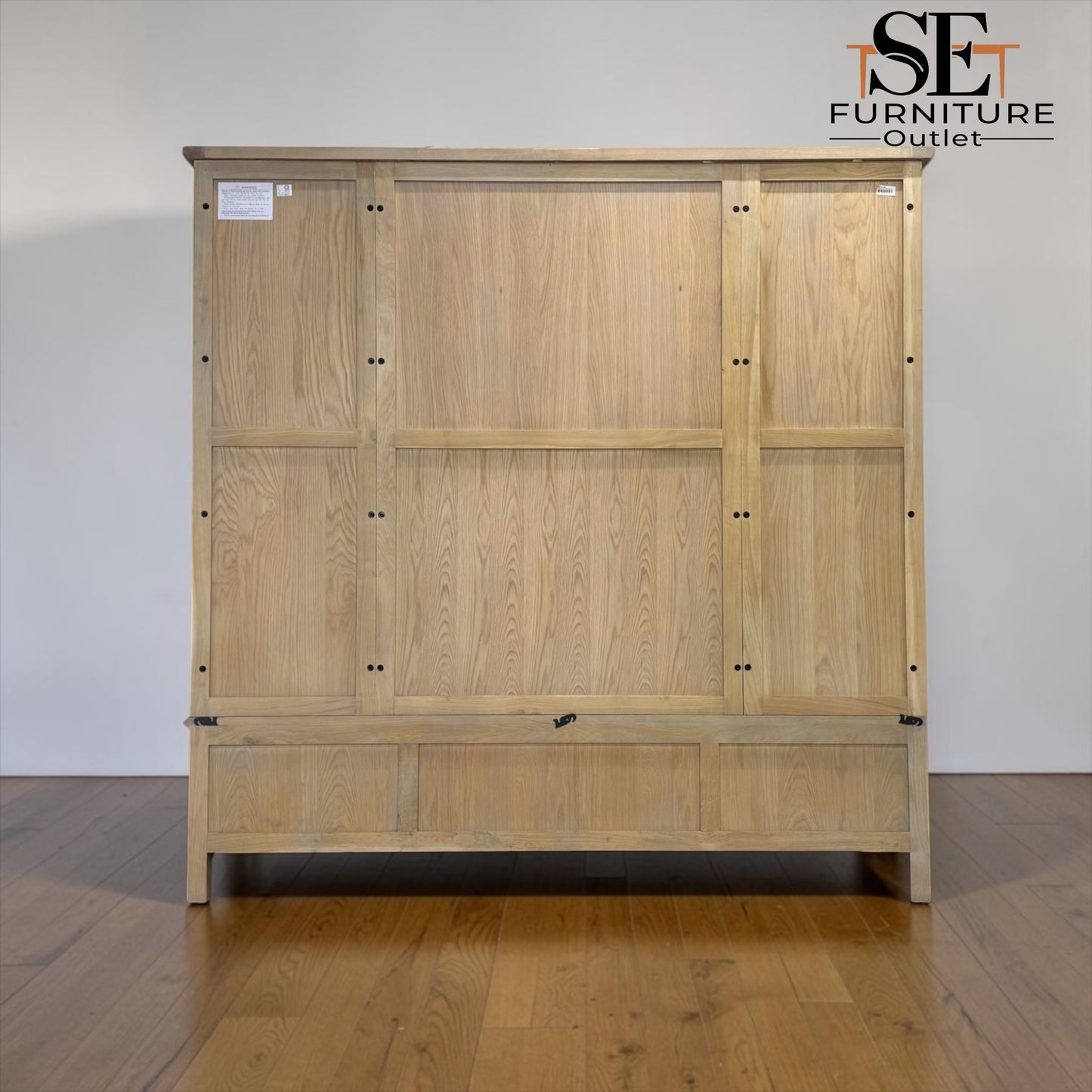 Grey-toned Limewash Finished Solid Oak & High-Quality Oak Veneer Quad Wardrobe, Camille Range RRP £2400