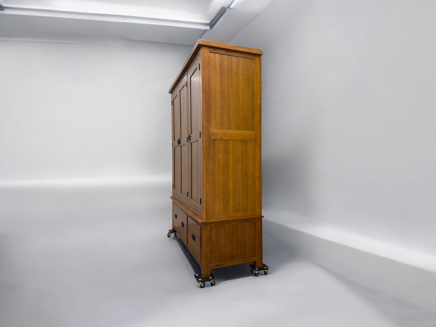 OAK FURNITURELAND SOLID OAK TRIPLE WARDROBE ORIGINAL RUSTIC RANGE RRP £1599