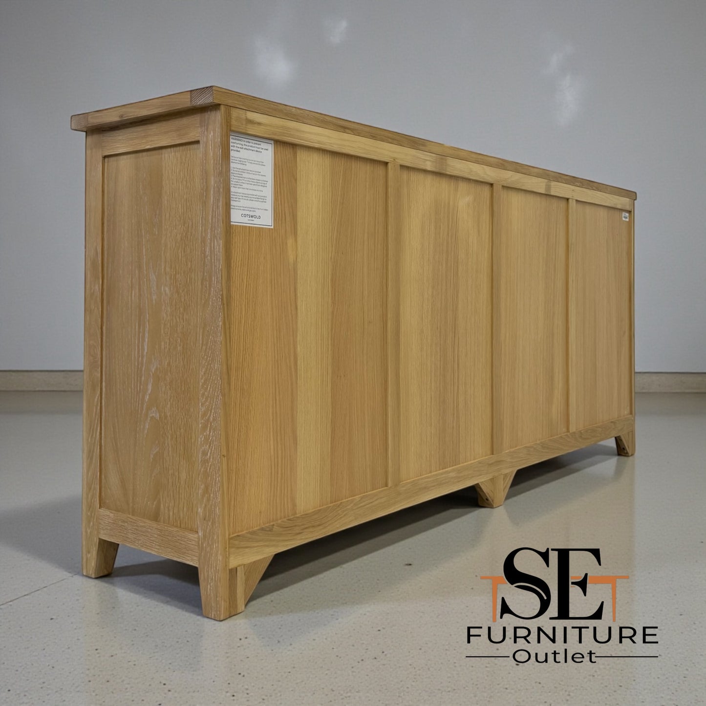 Solid Oak Frames and Whitewash Finish Extra Large Sideboard, Inglesham Range RRP £999