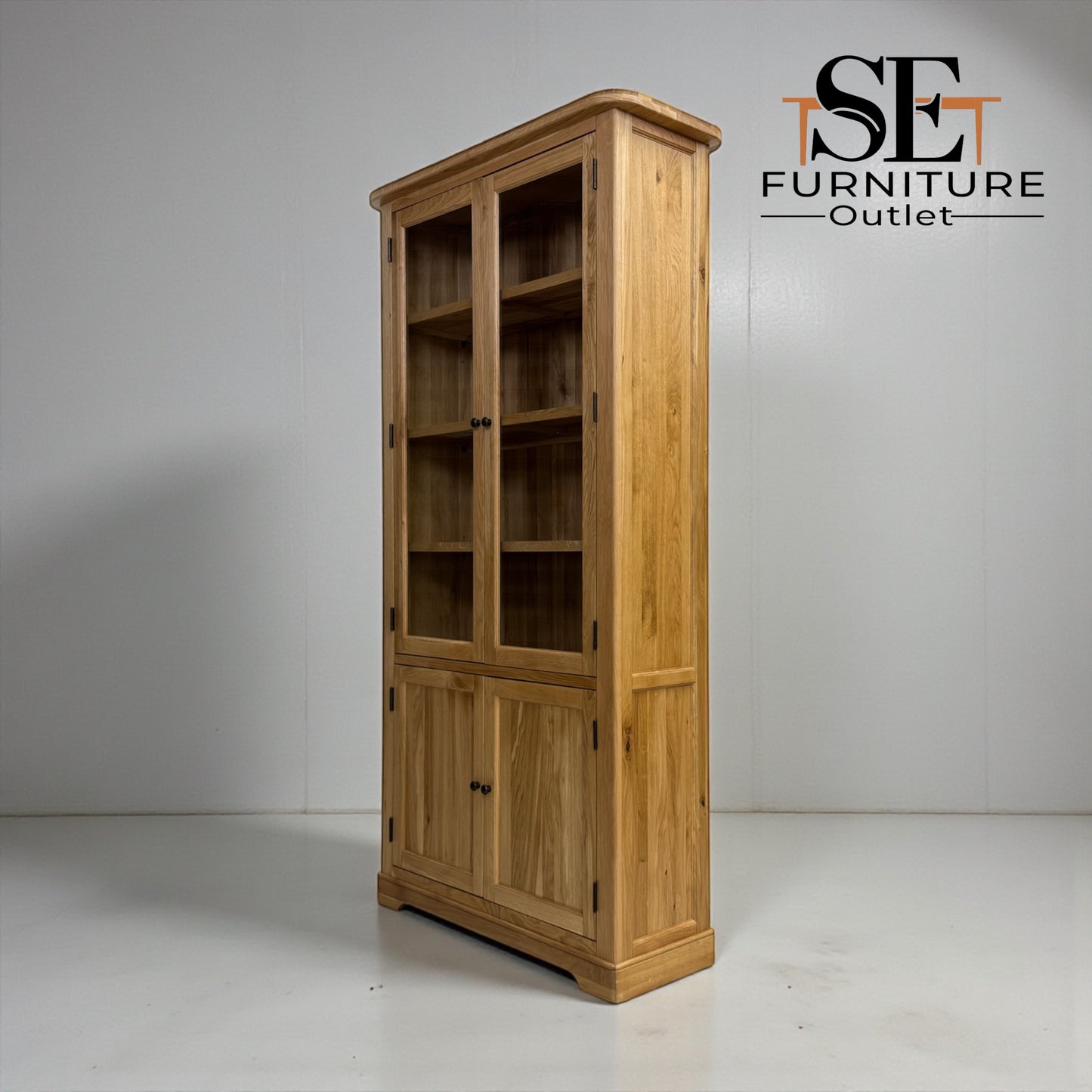 Natural Solid Oak Display Cabinet Brennan Range From Oak Furnitureland