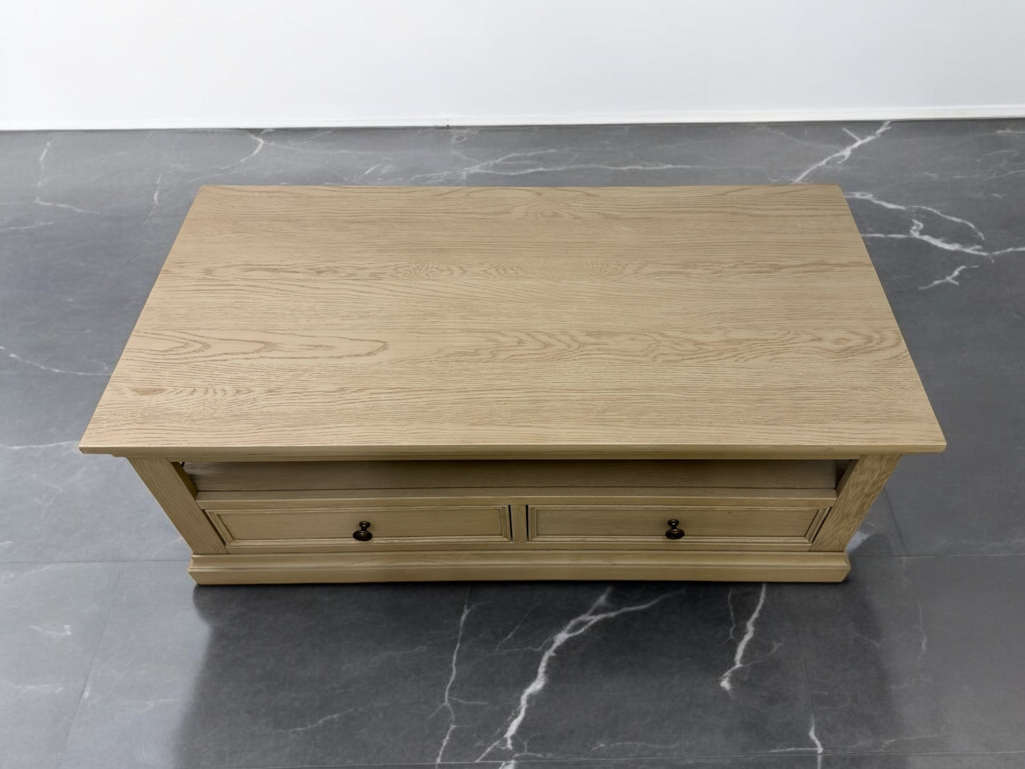 OAK FURNITURELAND WEATHERED OAK 2 DRAWER COFFEE TABLE BURLEIGH RANGE RRP £479