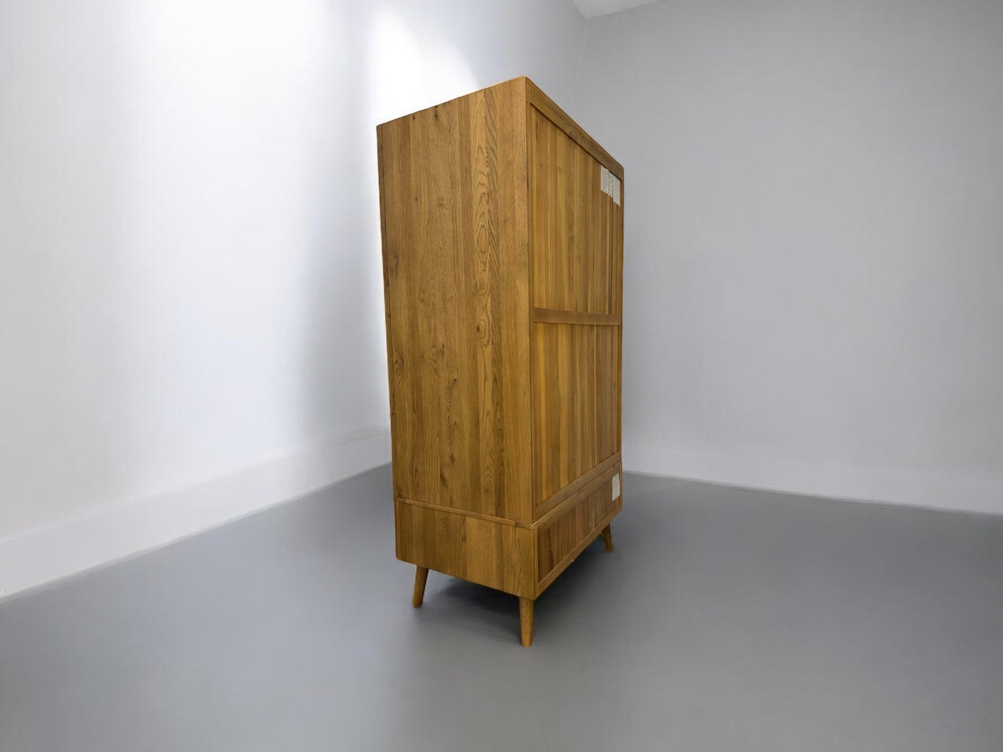 Oak Furnitureland Brushed & Glazed Solid Oak Double Wardrobe Parquet Range RRP £949