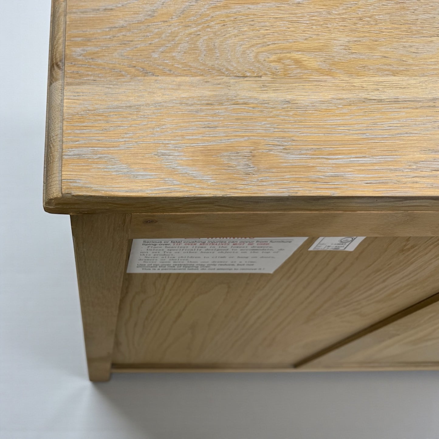 Solid Oak Frame 3 Drawer Chest, Camille Limewash Range RRP £799