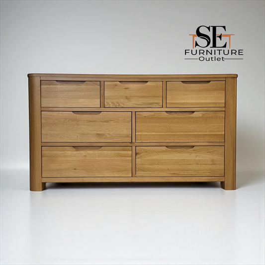 Solid Oak 7 Drawer Chest of Drawers, Romsey Range, From Oak Furnitureland RRP £679